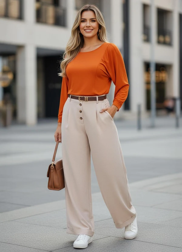 Quintess - Blusa Ferrugem em Malha de Viscose