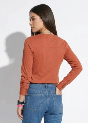 Bimini - Blusa Ferrugem em Viscose Plana - BIMINI