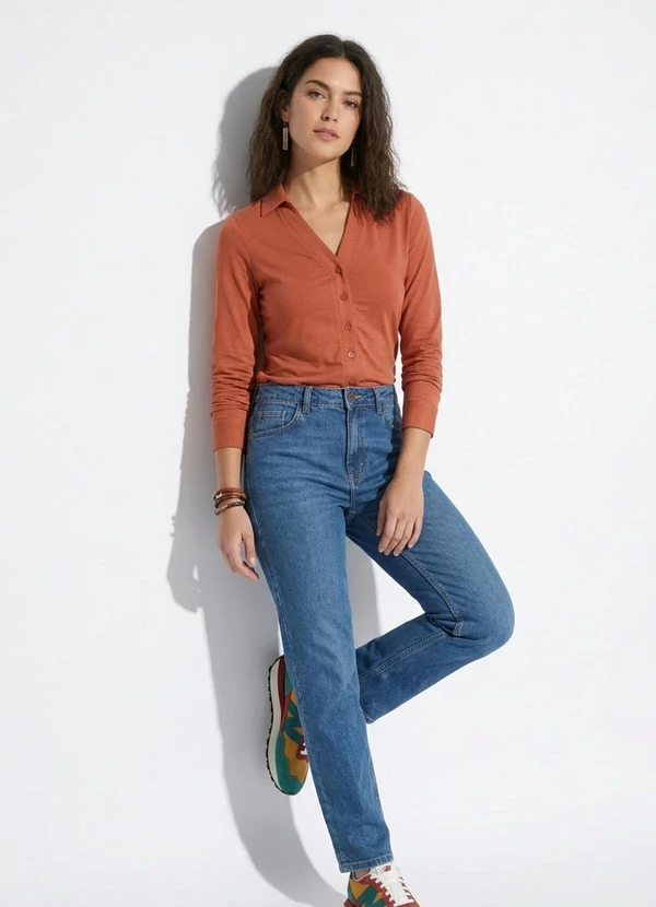 bonprix - Blusa Ferrugem em Viscose Plana 10