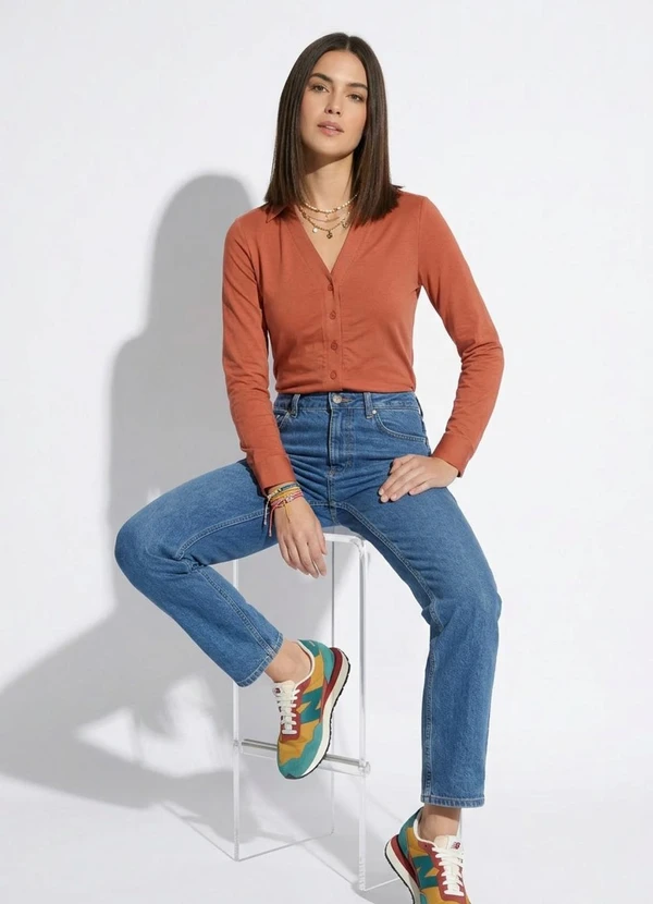 bonprix - Blusa Ferrugem em Viscose Plana 7