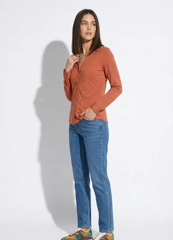 bonprix - Blusa Ferrugem em Viscose Plana 5