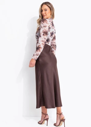 Quintess - Blusa Floral Aquarela em Tule - QUINTESS