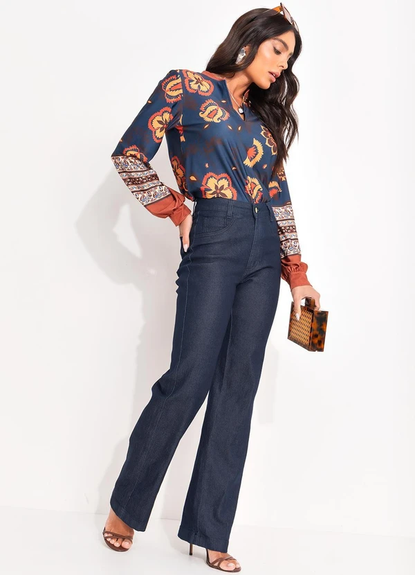 Quintess - Blusa Floral Boho em Malha Fria 6