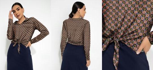 Blusa Floral com Amarrao