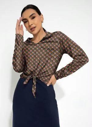 Rosalie - Blusa Floral com Amarração - ROSALIE