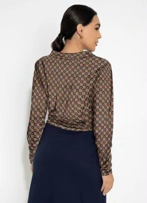Rosalie - Blusa Floral com Amarração - ROSALIE