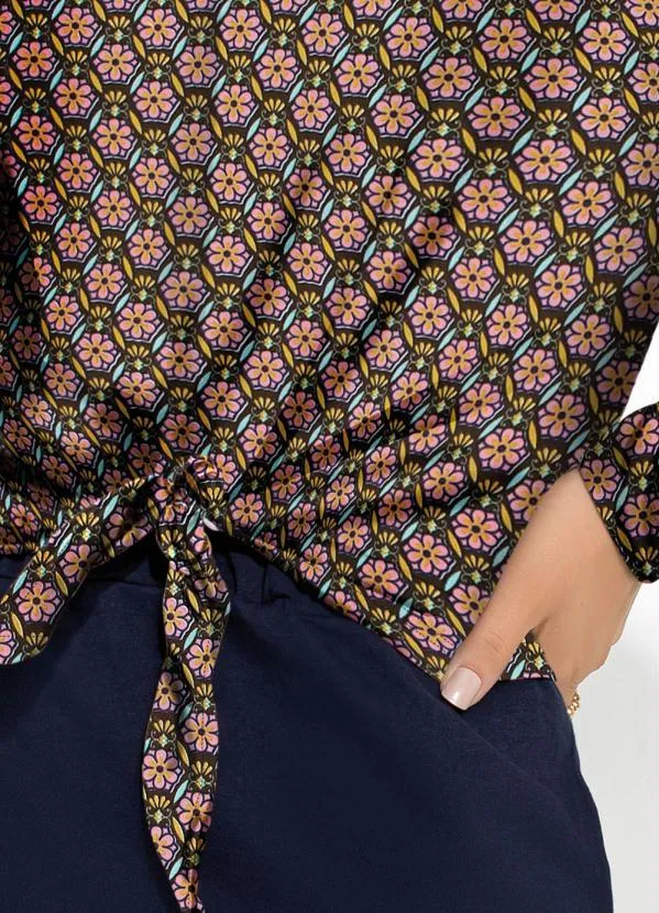 Rosalie - Blusa Floral com Amarração 3