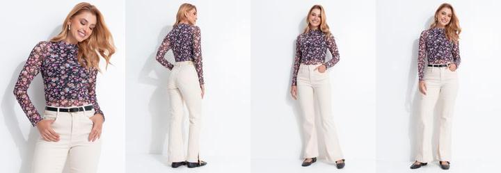 Blusa Floral em Tule