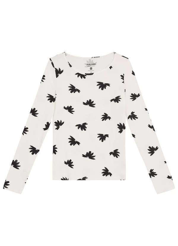 Malwee - Blusa Floral em Viscose ConfortoBege