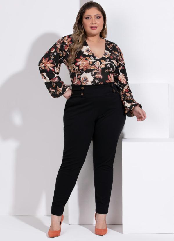 Outlet - Blusa Floral Folk Mangas Longas e Laço Costas 8