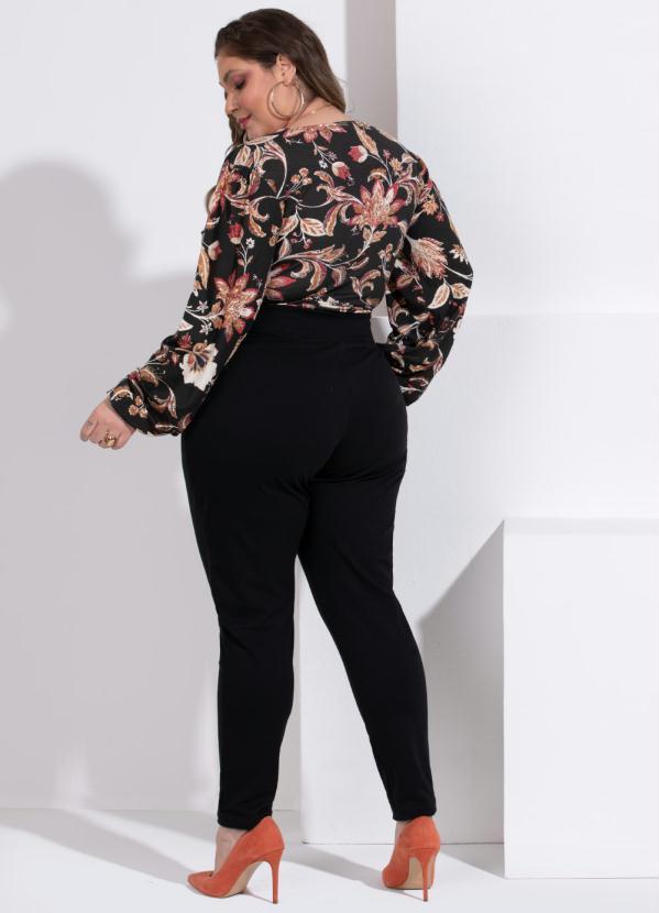 Outlet - Blusa Floral Folk Mangas Longas e Laço Costas 9