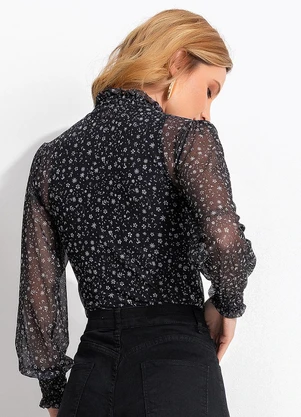 Quintess - Blusa Floral Liberty em Tule - QUINTESS