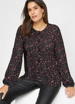 bonprix - Blusa Floral Lúdico em Malha Fria - BONPRIX