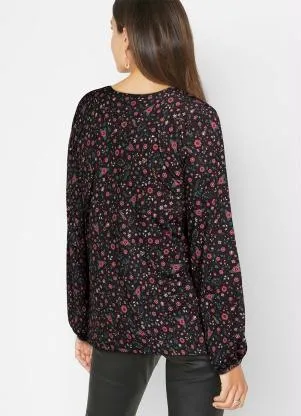 bonprix - Blusa Floral Lúdico em Malha Fria - BONPRIX