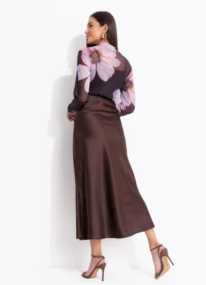 Quintess - Blusa Floral Maxi em Tule - QUINTESS