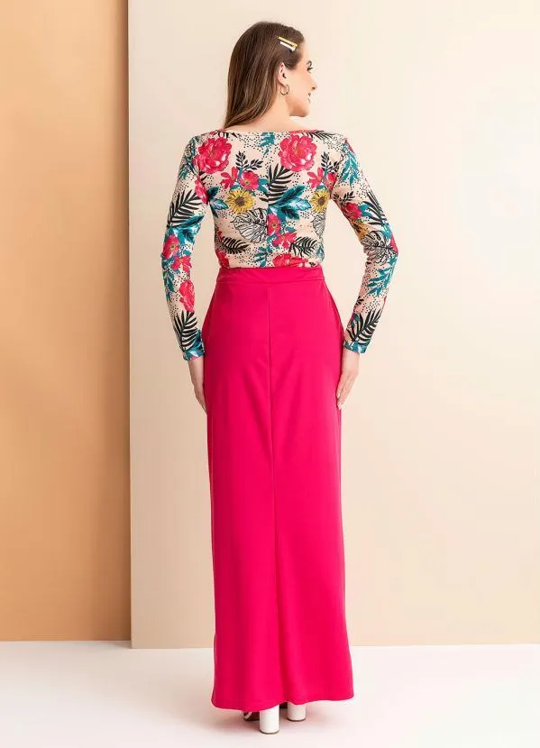 Rosalie - Blusa Floral Nude Manga Longa 4