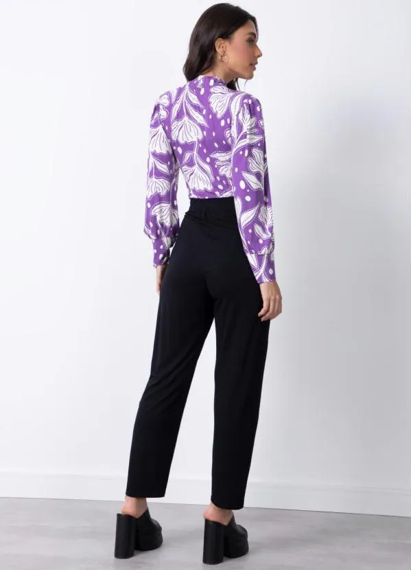 Quintess - Blusa Floral Roxo com Gota 3