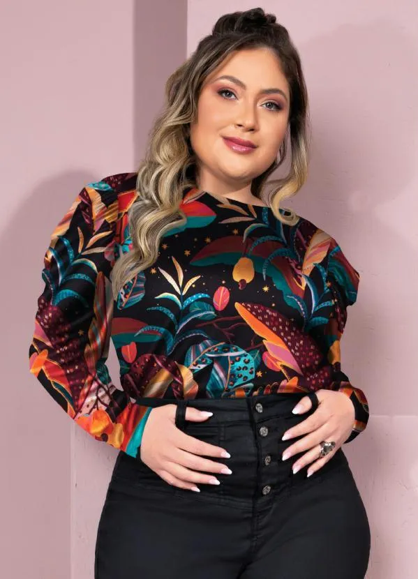 Quintess - Blusa Floral Savana com Mangas Bufantes 5