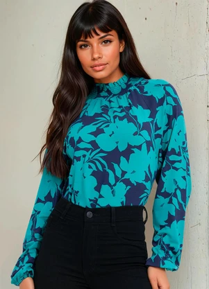 bonprix - Blusa Floral Stencil em Malha de Viscose - BONPRIX