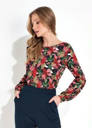 Moda Pop - Blusa Floral Vermelho - MODA POP