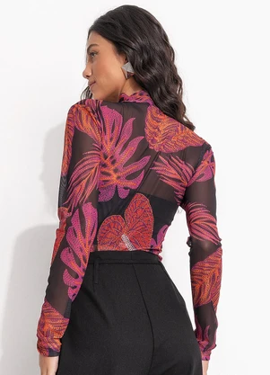 Quintess - Blusa Folhagem Bordada em Tule - QUINTESS