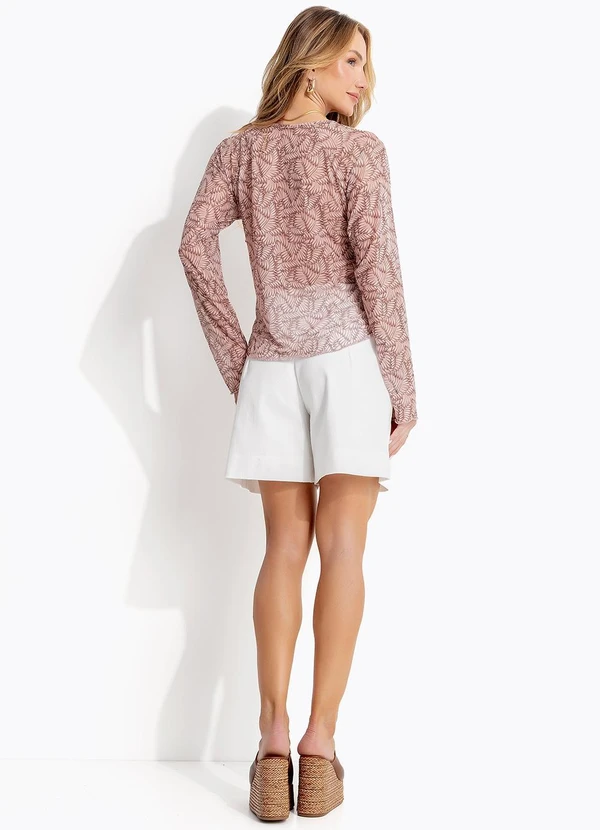 Quintess - Blusa Folhagem Marrom em Tule 6
