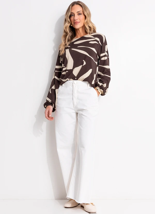 Quintess - Blusa Folhagem Orgânica em Malha de Viscose 2