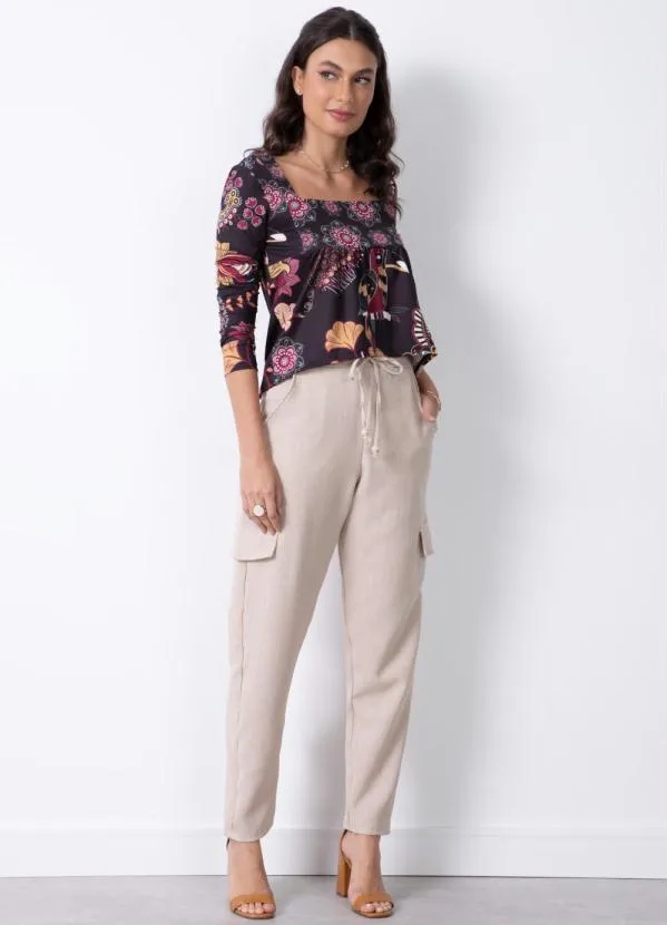 Quintess - Blusa Folk Dark com Recorte no Busto 2