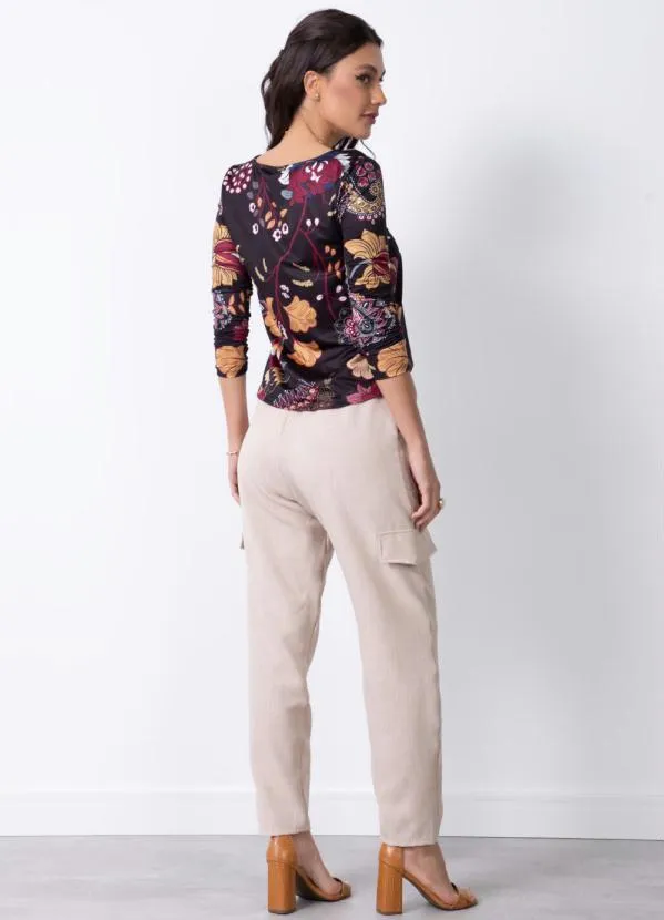 Quintess - Blusa Folk Dark com Recorte no Busto 4