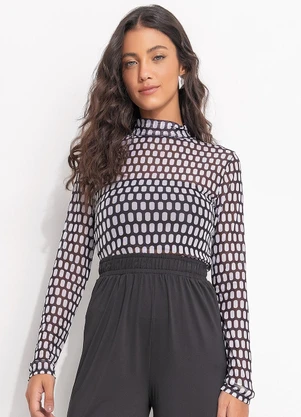 Quintess - Blusa Geométrico em Tule - QUINTESS