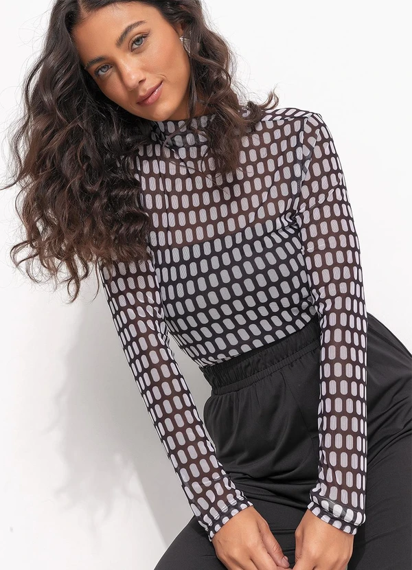Quintess - Blusa Geométrico em Tule 8