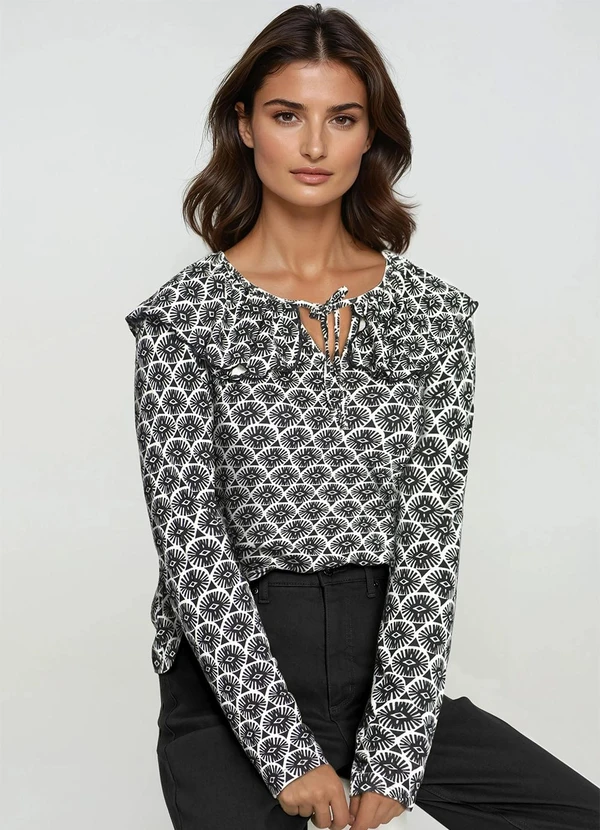 bonprix - Blusa Geométrico P&B