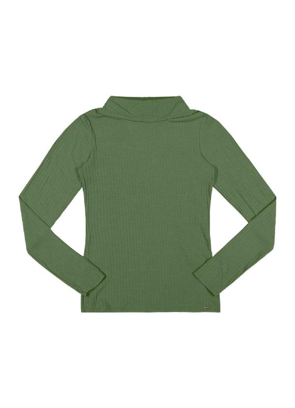 Rezzato - Blusa Gola Alta Canelada Feminino Verde