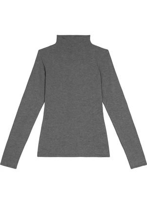 Malwee - Blusa Gola Alta em Viscose Feminina Cinza - MALWEE