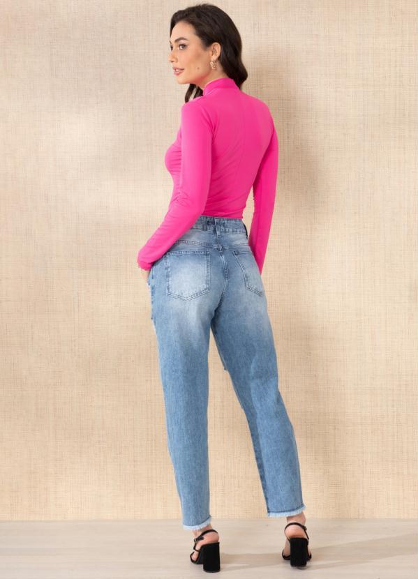 Quintess - Blusa Gola Alta Mangas Longas Pink 4