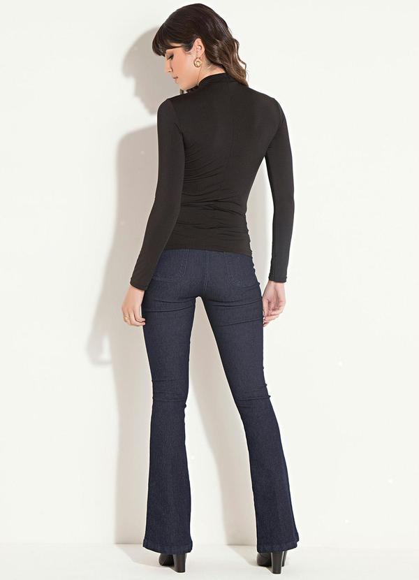 Quintess - Blusa Gola Alta Mangas Longas Preta 9