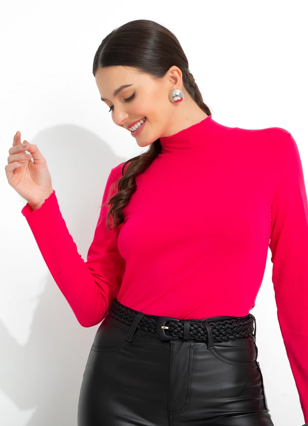 bonprix - Blusa Gola Alta Pink 2