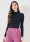 Sofie - Blusa Gola Alta Preto - variação: Preto
