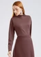 Gris - Blusa Gola Alta Texturizado Marrom Escuro - variação: Marrom Escuro