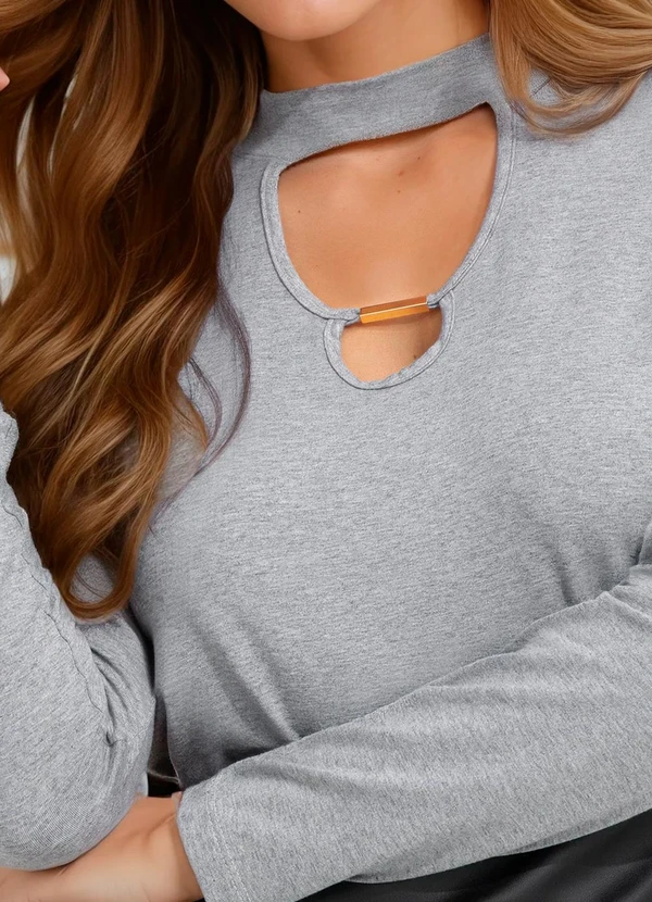 bonprix - Blusa Gola Choker Mescla 2