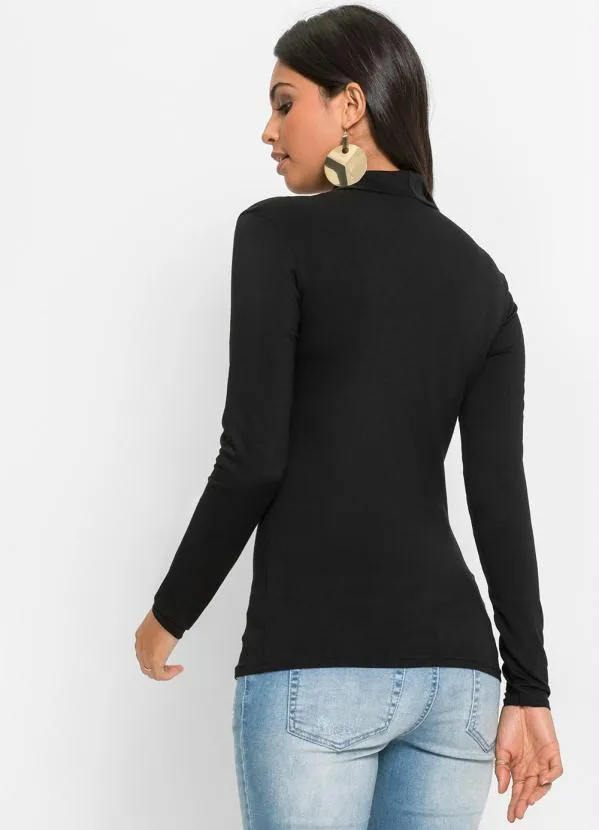 bonprix - Blusa Gola Choker Preta 2