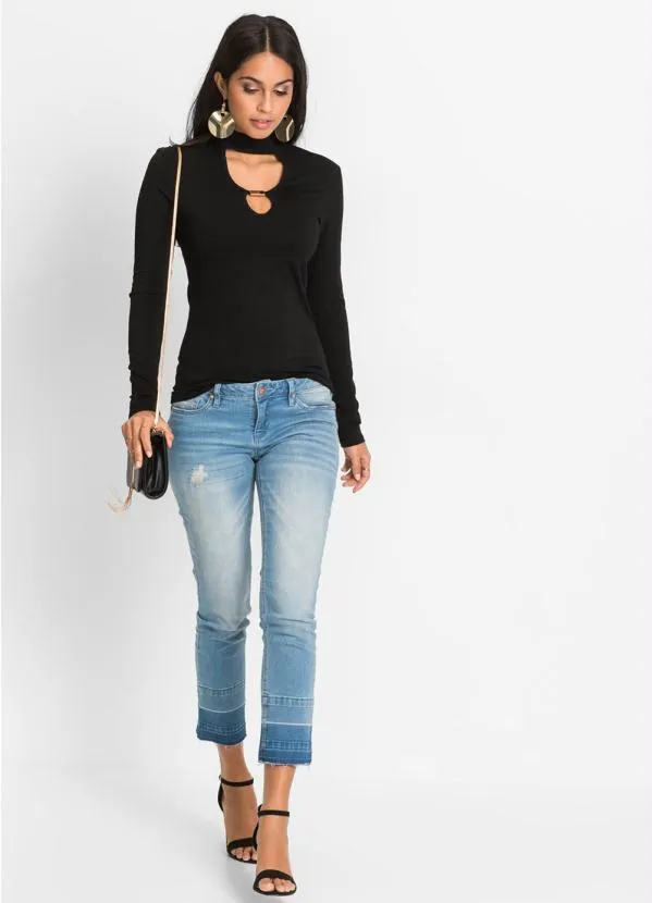 bonprix - Blusa Gola Choker Preta 5