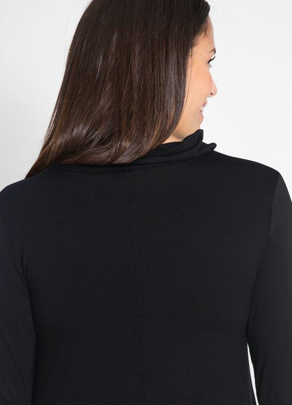 bonprix - Blusa Gola Degagê Mangas Longas Preta 3
