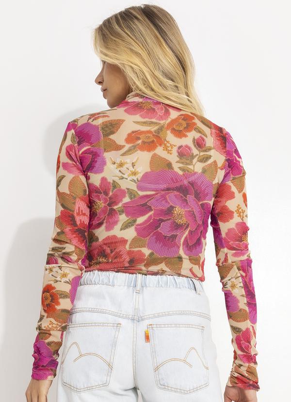 Farm - Blusa Gola Tule Izabel Bege 2