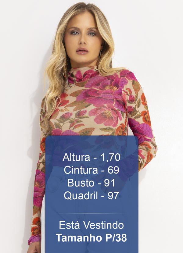 Farm - Blusa Gola Tule Izabel Bege 5