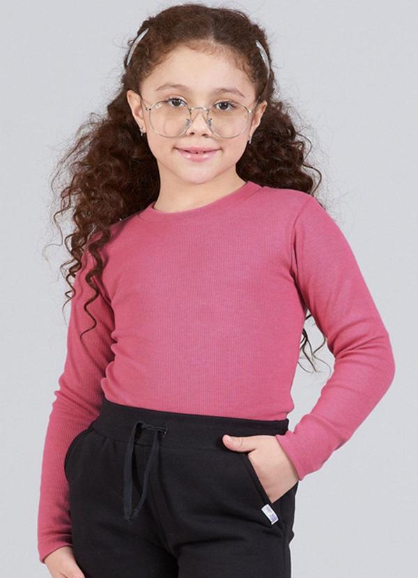 Soft Bonni - Blusa Infantil Menina Punho Rosa