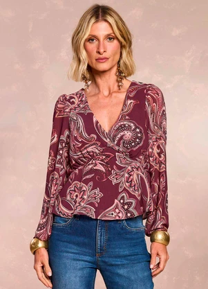 Doce Trama - Blusa Jardim Boho Estampada Estampado - DOCE TRAMA
