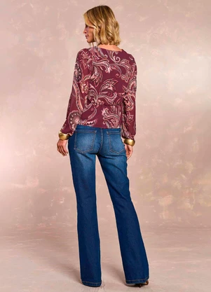 Doce Trama - Blusa Jardim Boho Estampada Estampado - DOCE TRAMA