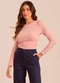 Doce Trama - Blusa Jardim Decor em Ribana Rosa - variação: Rosa