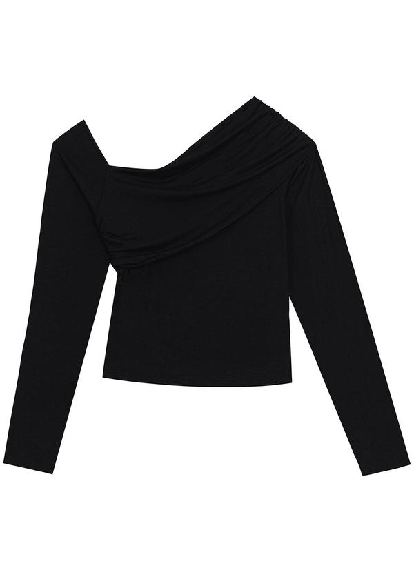 Enfim - Blusa Justa Assimétrica Preto